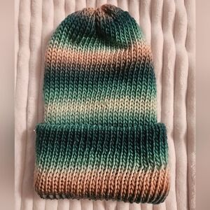 Blue & Pink Multicolor Knit Beanie for Kids